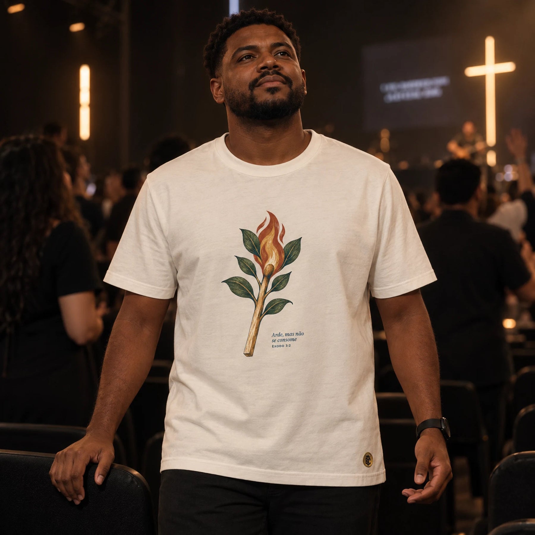Camiseta Masculina Off White Arde, mas não se consome