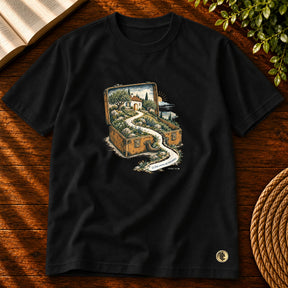 Camiseta Masculina Preta O Pai corre ao encontro