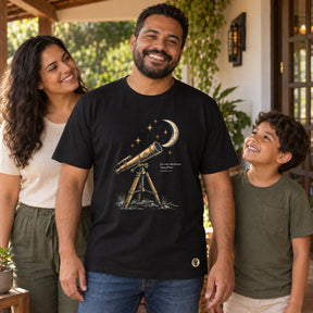 Camiseta Masculina Preta Os céus declaram Sua glória