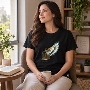 Camiseta Feminina Preta Cristo me fez livre