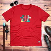 Camiseta Masculina Vermelha Cruz Natalina