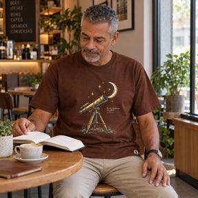 Camiseta Masculina Marrom Os céus declaram Sua glória