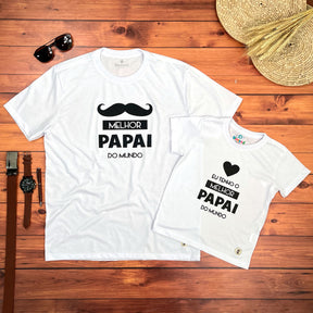 Kit Pai e Filho Branco Melhor Papai do Mundo