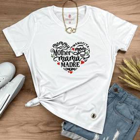 Camiseta Feminina Branca Coração Mommy