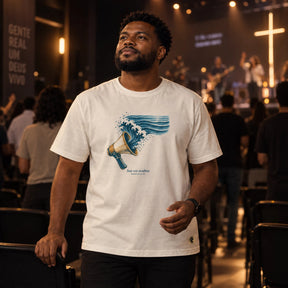 Camiseta Masculina Off White Sua voz acalma