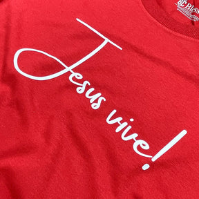 Camiseta Masculina Vermelha Jesus Vive!