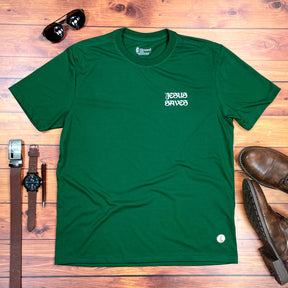 Camiseta Masculina Verde Jesus saves