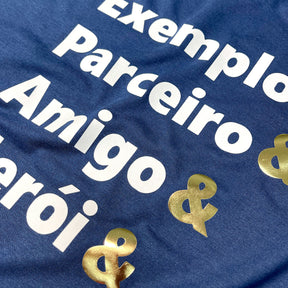 Camiseta Masculina Azul Exemplo E Parceiro E Pai