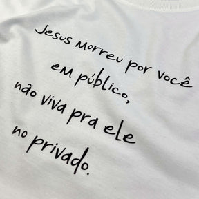 Camiseta Feminina Off White Jesus Morreu Por Você