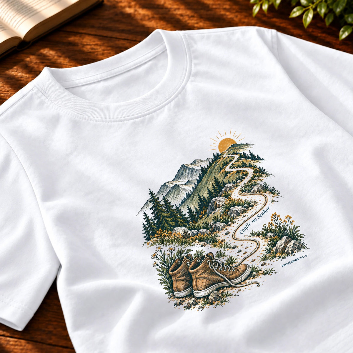 Camiseta Masculina Branca Confie no Senhor