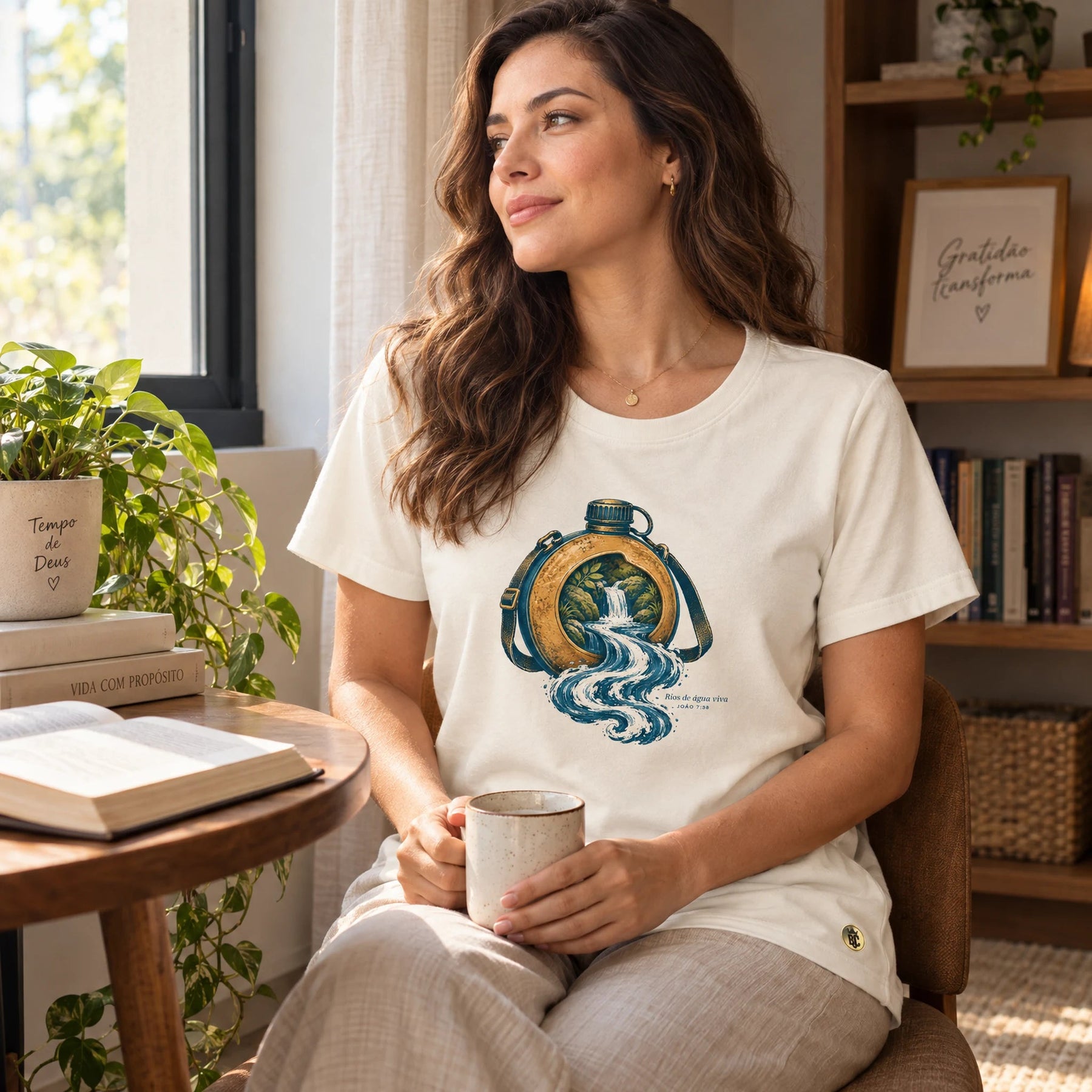 Camiseta Feminina Off White Rios de água viva