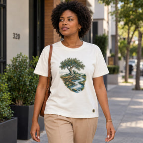 Camiseta Feminina Off White Plantado junto às águas