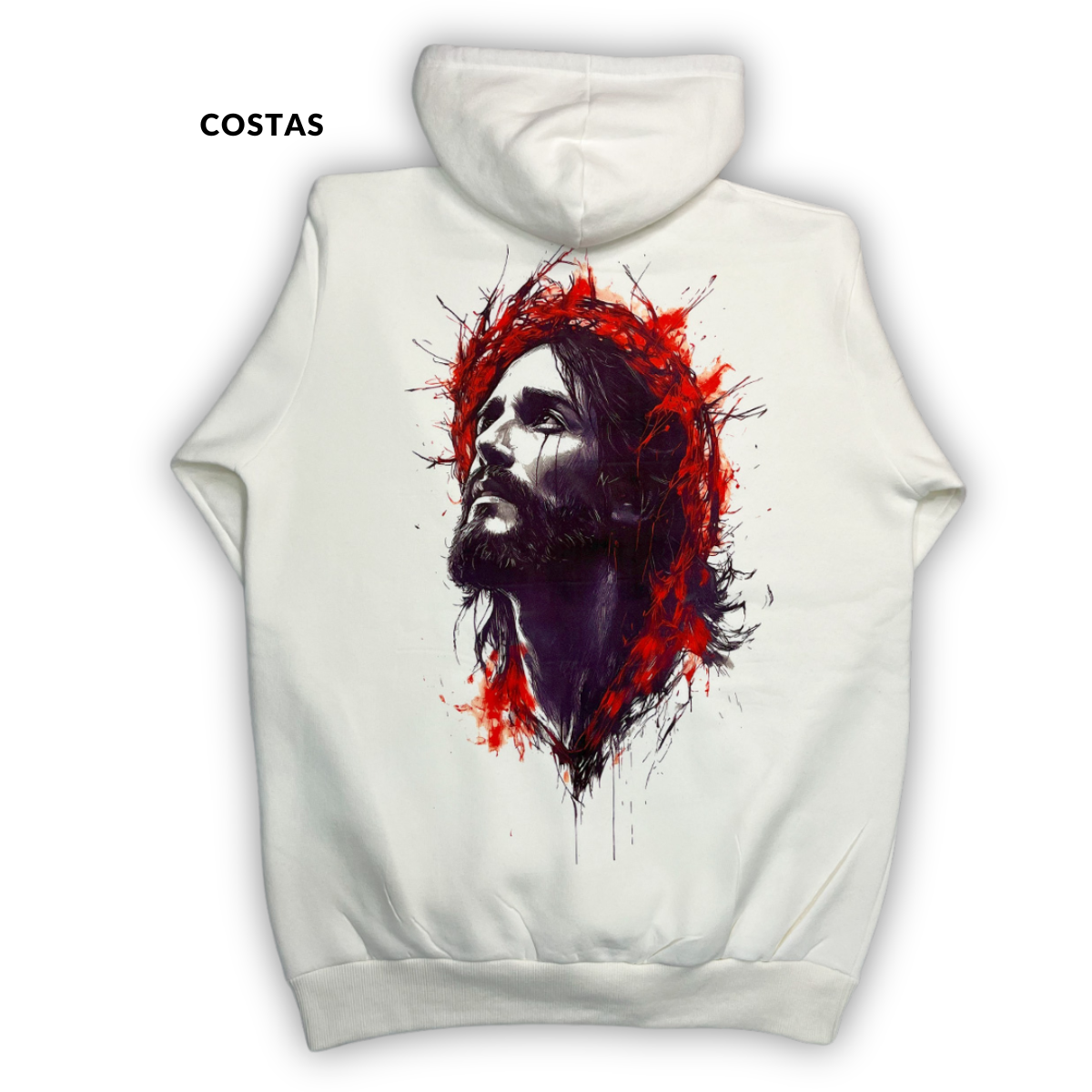 Moletom Canguru Com Capuz Off White Jesus Chorou