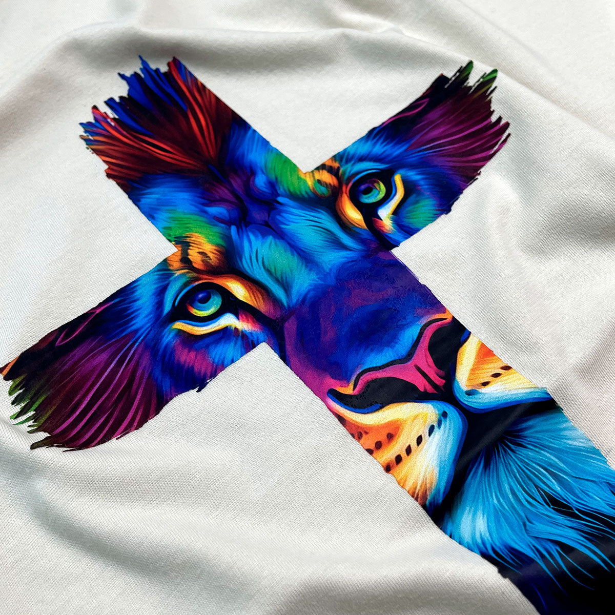 Camiseta Masculina Off White Cruz Leão Azul
