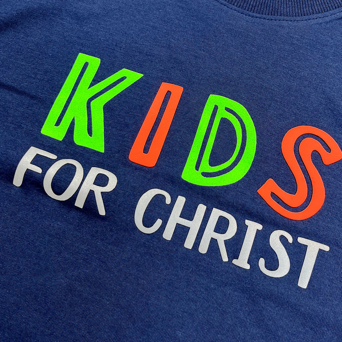 T-Shirt Infantil Azul Aplique Kids For Christ