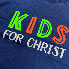 T-Shirt Infantil Azul Aplique Kids For Christ