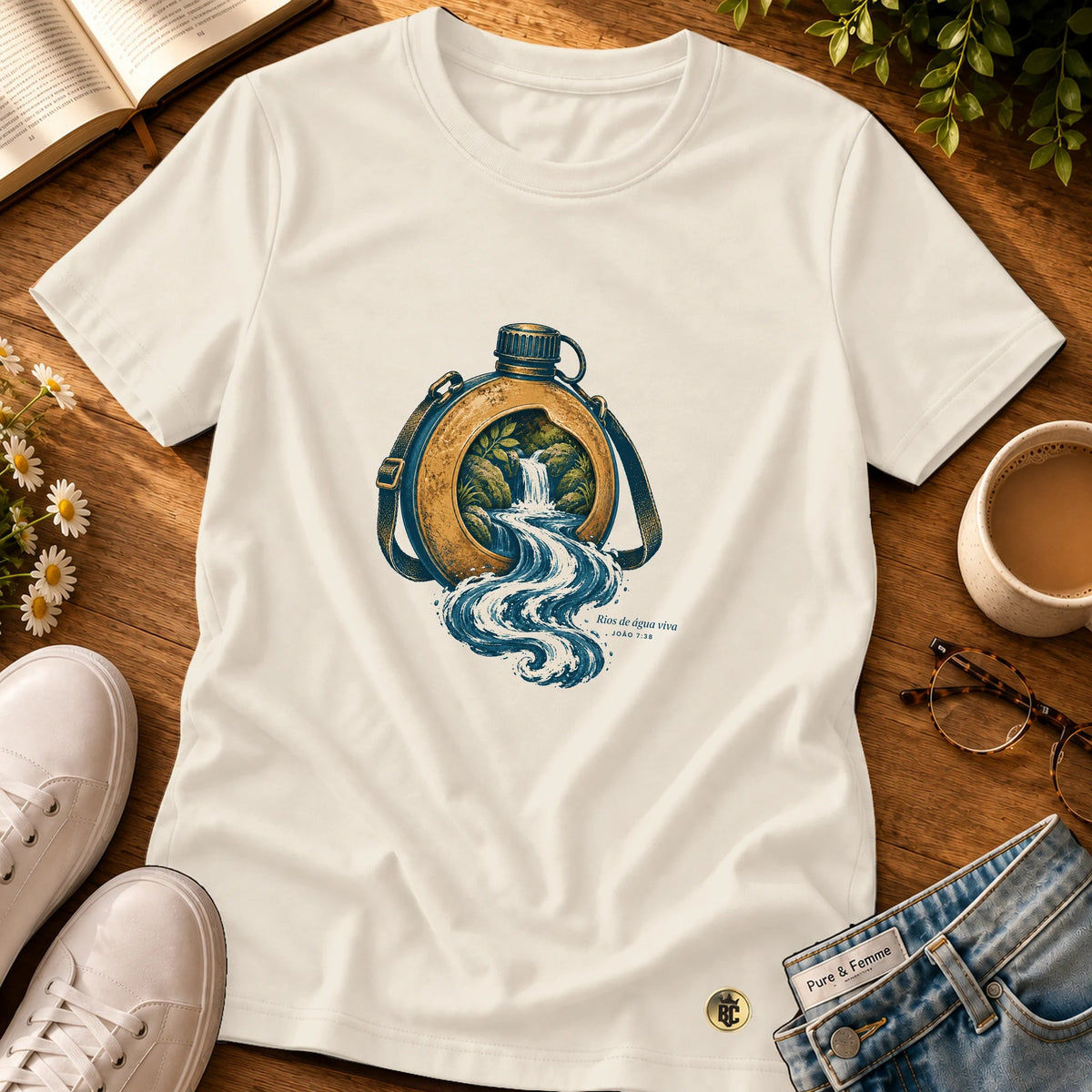 Camiseta Feminina Off White Rios de água viva