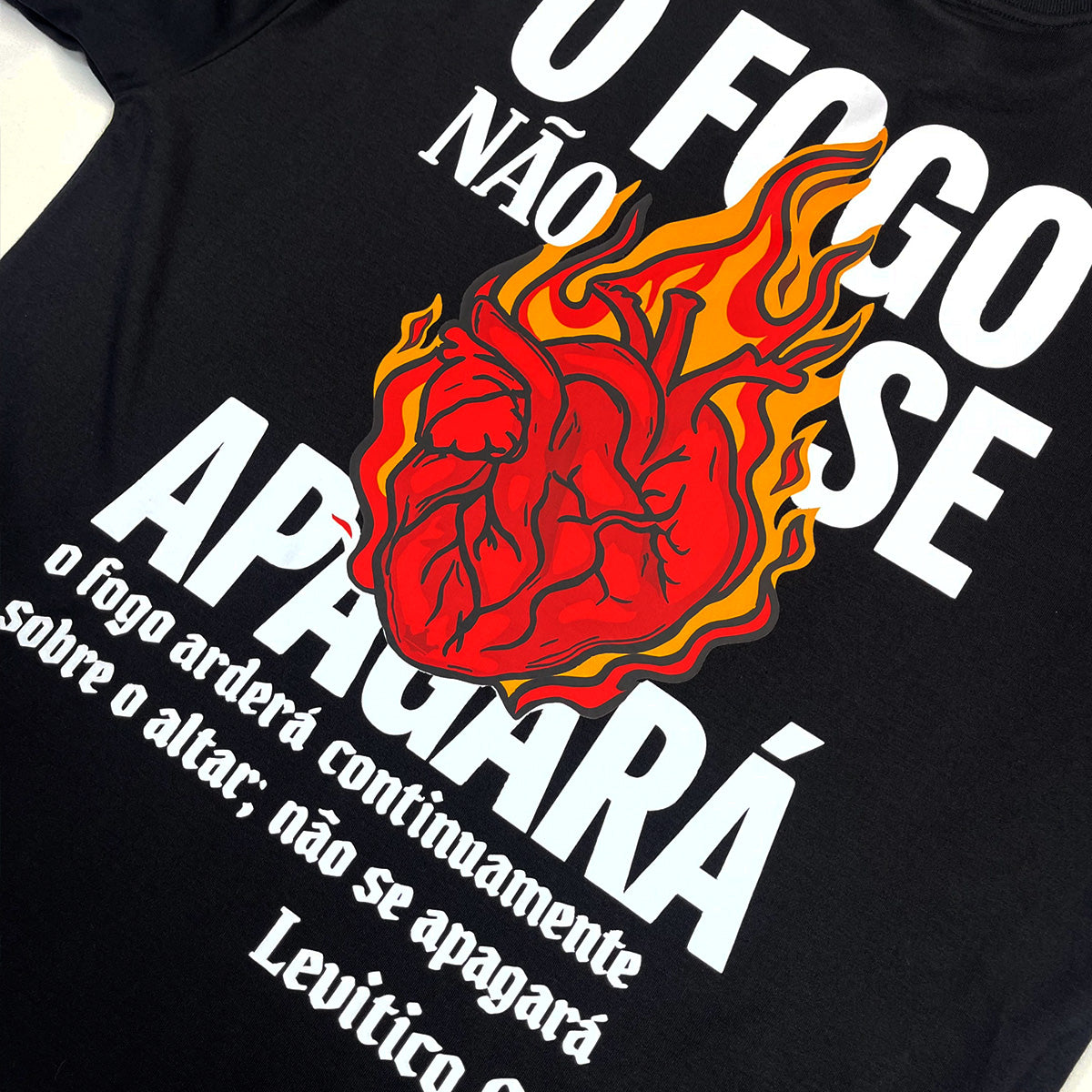 Oversized Preta Full O Fogo Não Se Apagará