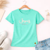 Camiseta Feminina Verde Menta Jesus Best Gift Ever Veludo