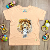 T-Shirt Infantil Salmão Leão E Cordeiro