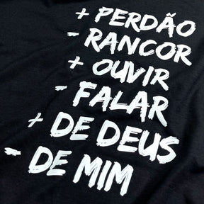 Camiseta Masculina Preta + Perdão - Rancor