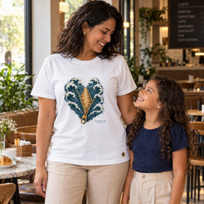 Camiseta Feminina Branca Ele abriu o mar