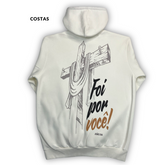 Moletom Canguru Com Capuz Off White Cruz Foi Por Você!