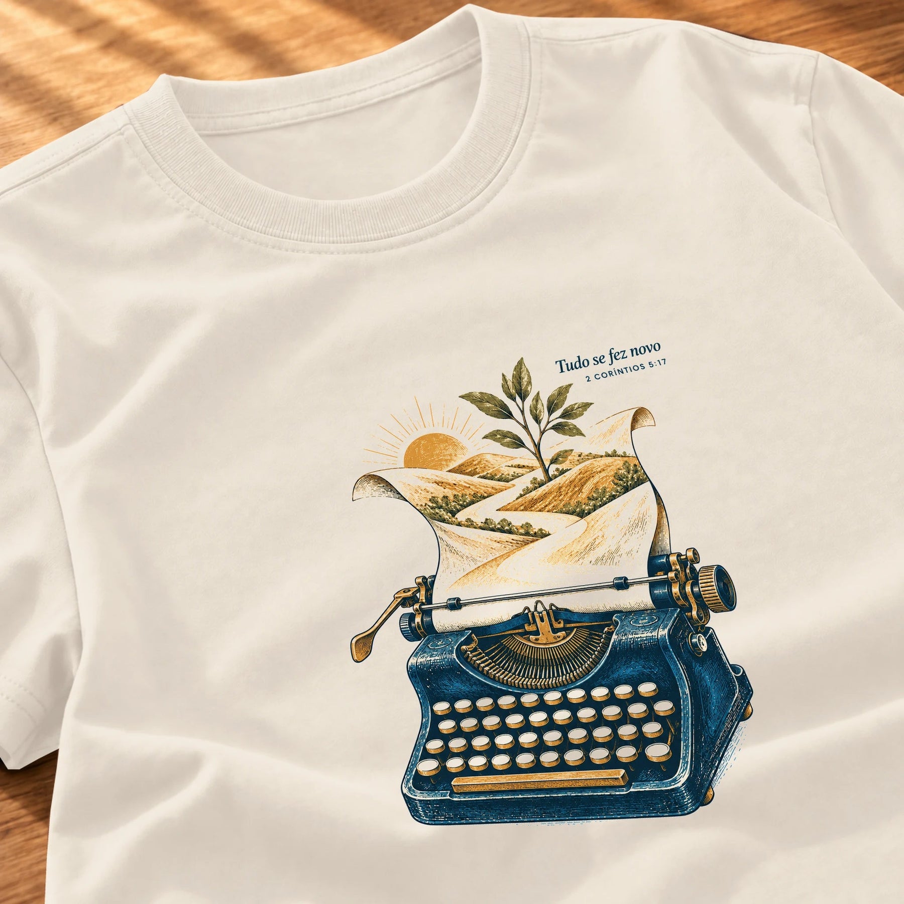 Camiseta Feminina Off White Tudo se fez novo