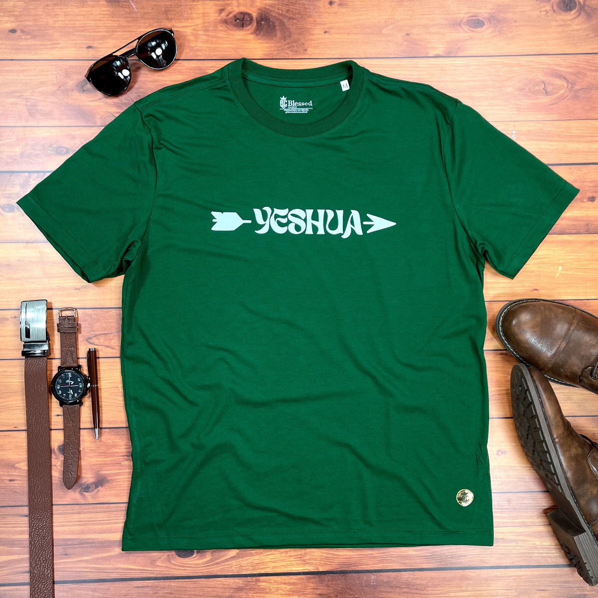 Camiseta Masculina Verde Yeshua Flecha