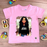 T-Shirt Infantil Rosa Garota Jesus