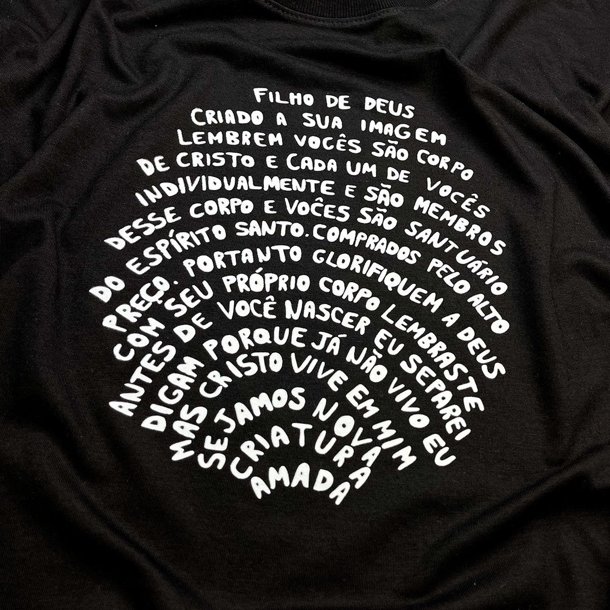 Camiseta Masculina Preta Digital Filho De Deus