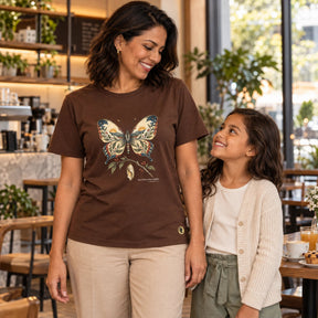 Camiseta Feminina Marrom Em Cristo, nova criação