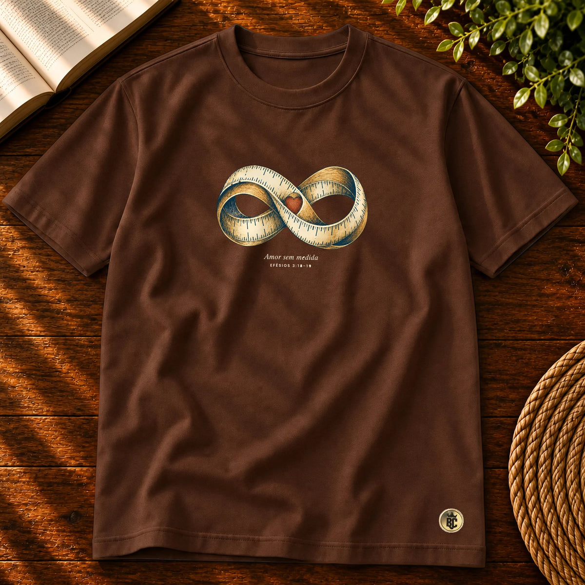 Camiseta Masculina Marrom Amor sem medida