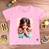 T-Shirt Infantil Rosa Menina Orando