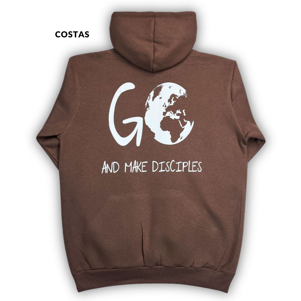 Moletom Canguru Com Capuz Marrom Go And Make Disciples