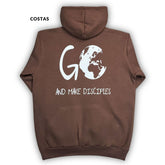 Moletom Canguru Com Capuz Marrom Go And Make Disciples