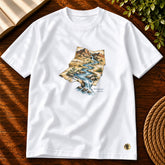 Camiseta Masculina Branca Rios no deserto