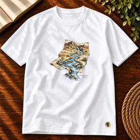 Camiseta Masculina Branca Rios no deserto