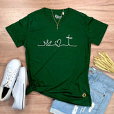 Camiseta Feminina Verde Coroa Coração
