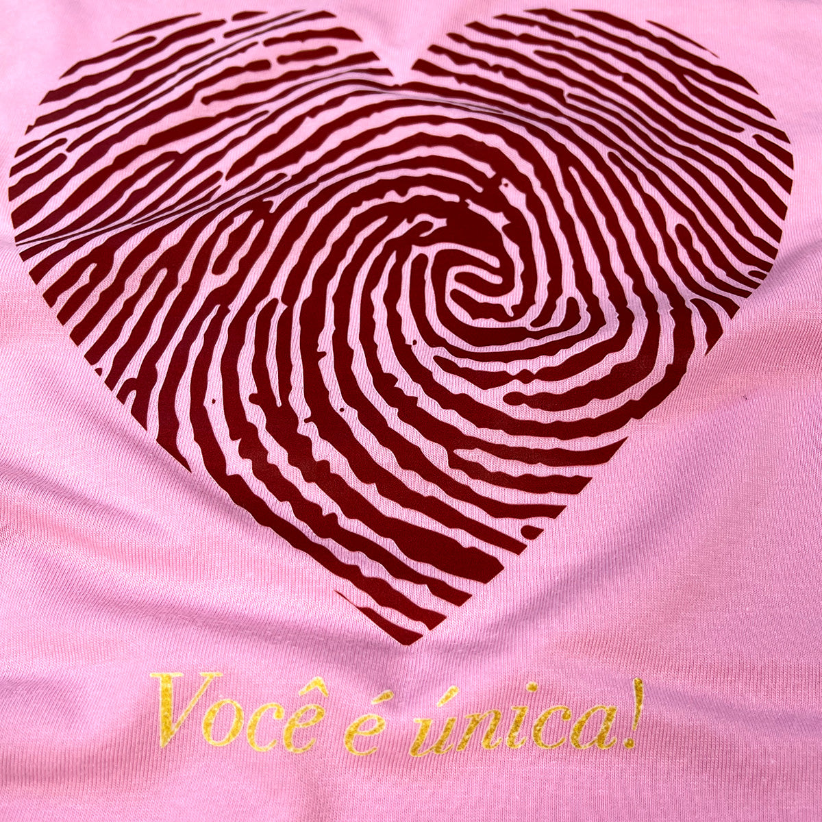 T-Shirt Infantil Rosa Coração Digital Você É Única