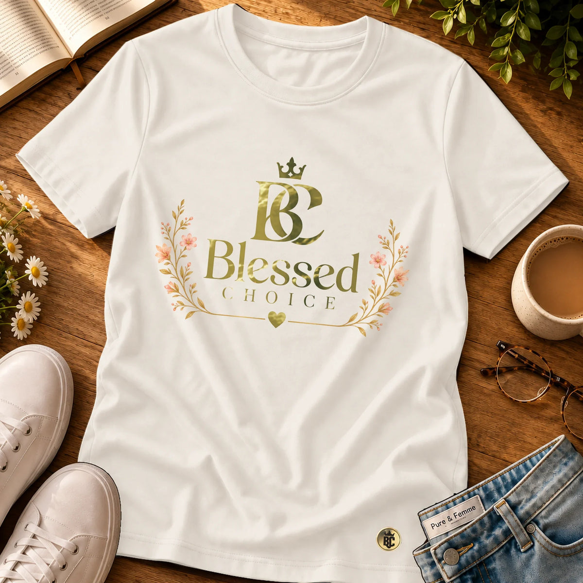 Camiseta Feminina Off White Blessed Choice — Principal 01