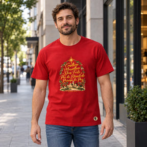 Camiseta Masculina Vermelha Conselheiro Maravilhoso — Ambientada 01