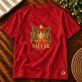 Camiseta Masculina Vermelha Nasceu para nos salvar — Principal 01