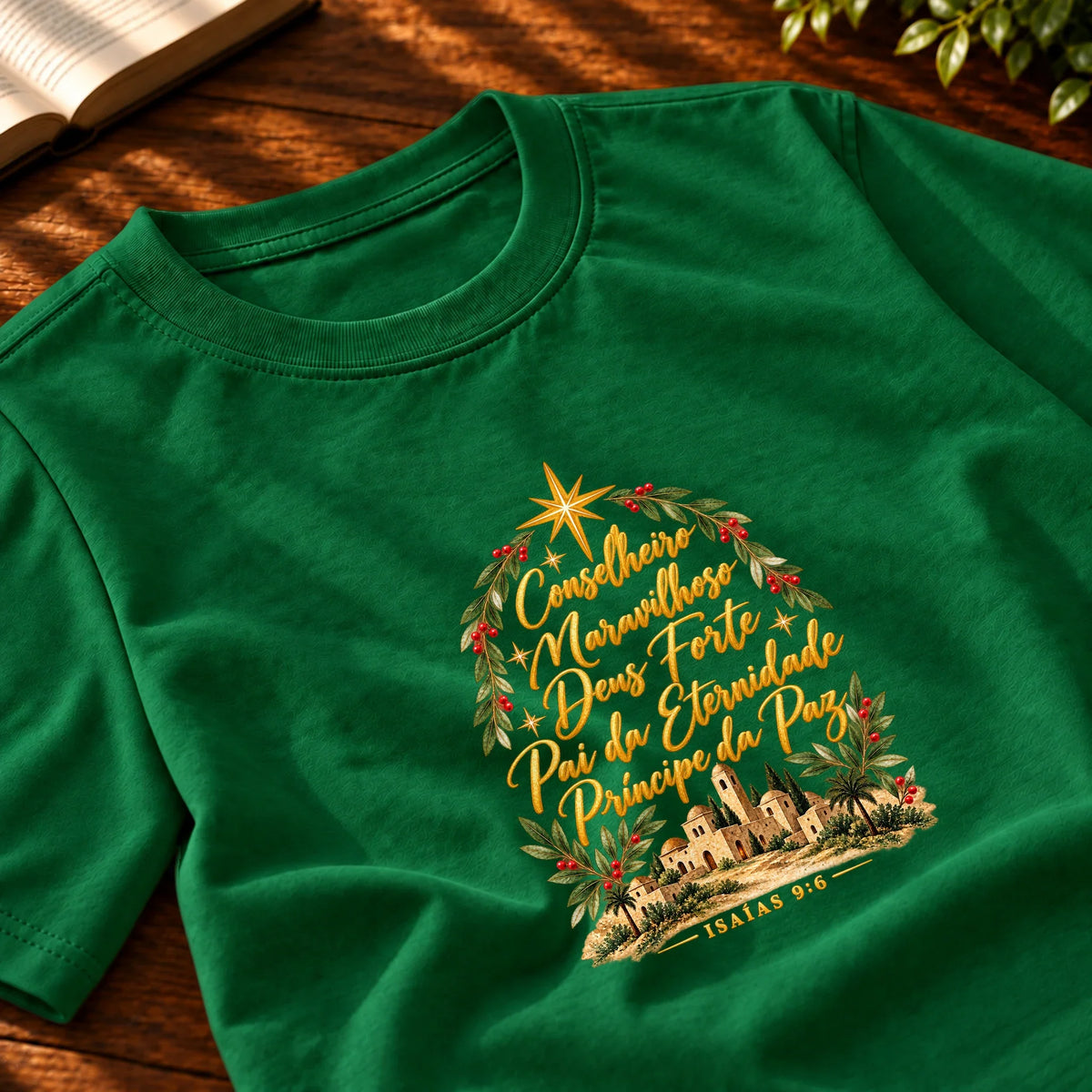 Camiseta Masculina Verde Conselheiro Maravilhoso — Zoom