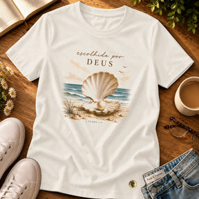 Camiseta Feminina Off White Escolhida por Deus — Principal 01