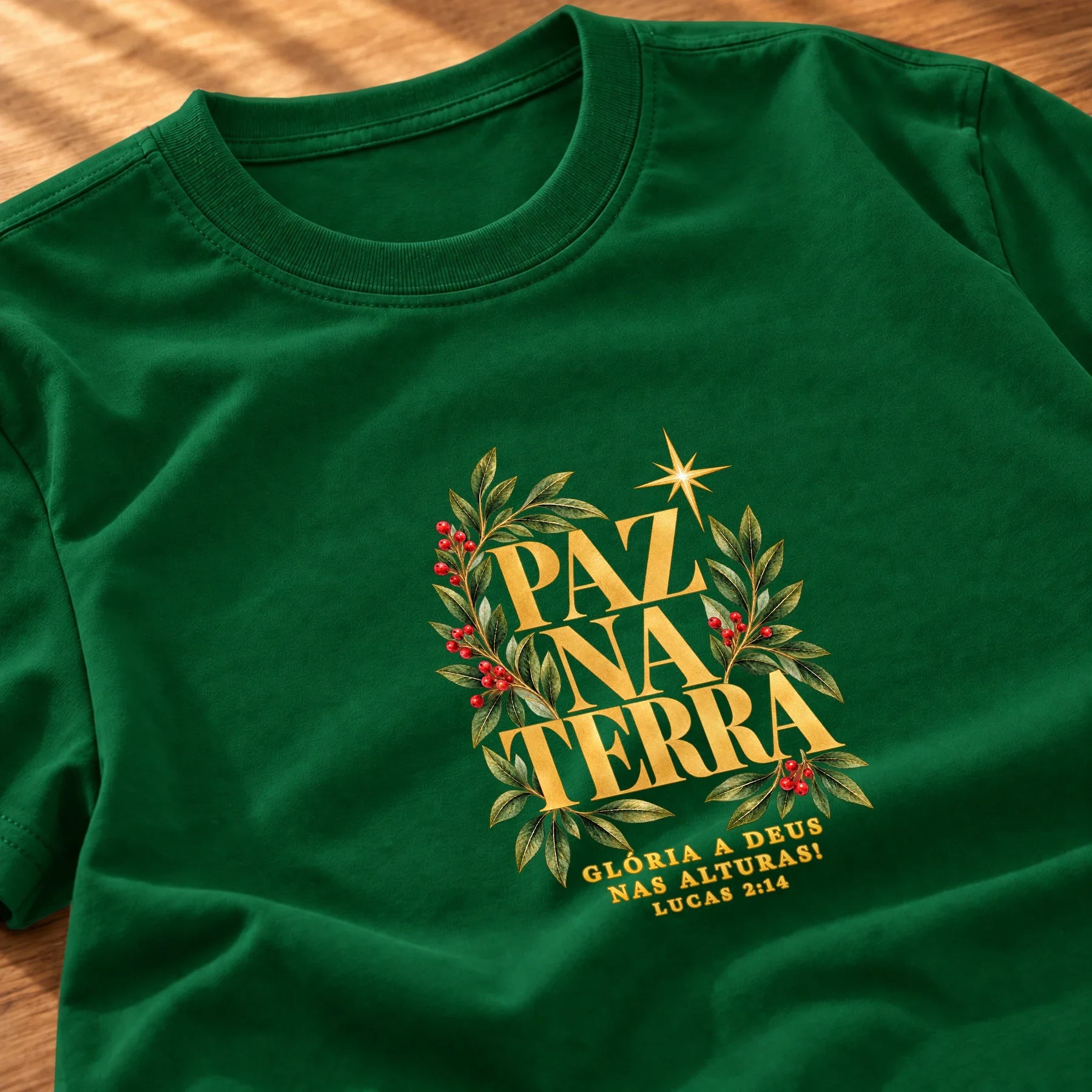 Camiseta Feminina Verde Paz na Terra — Zoom