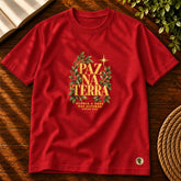 Camiseta Masculina Vermelha Paz na Terra — Principal 01