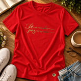 Camiseta Feminina Vermelha Fé no caminho, paz no coração — Principal 01