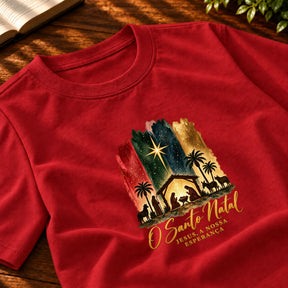 Camiseta Masculina Vermelha O Santo Natal — Zoom