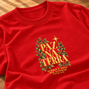 Camiseta Feminina Vermelha Paz na Terra — Zoom